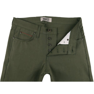 Naked & Famous - Weird Guy Fit - Army Green Duck Canvas