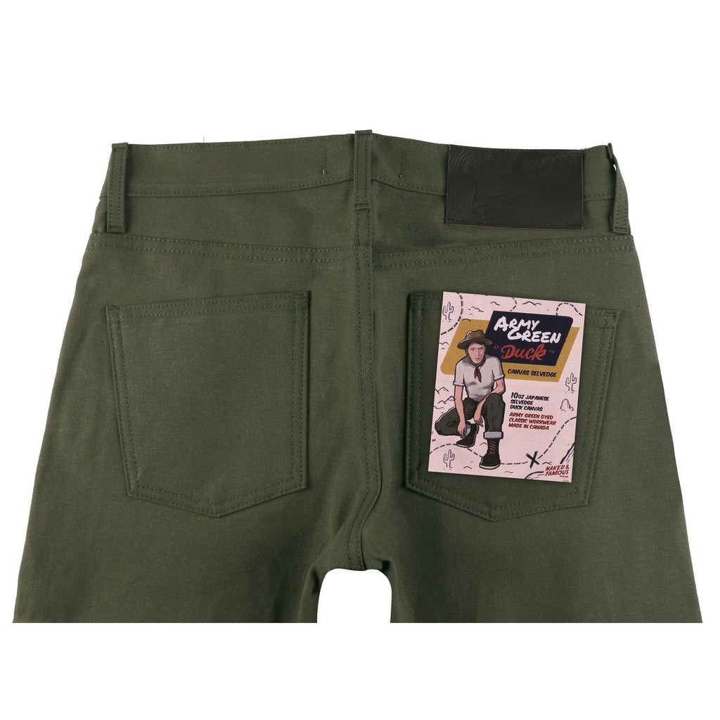 Naked & Famous Denim - Super Guy - Army Green Duck Canvas