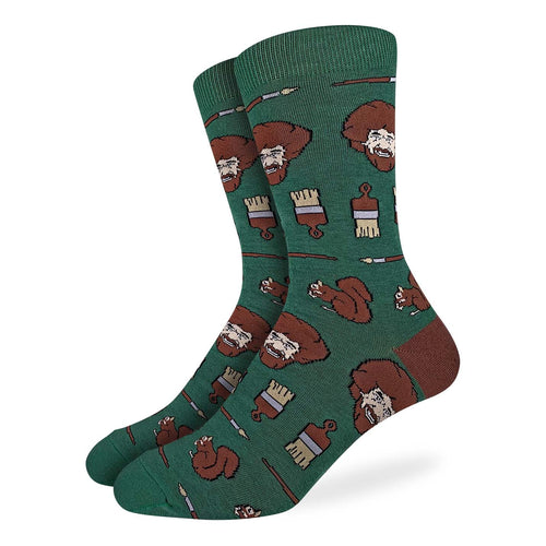 Good Luck Sock - Bob Ross Faces Crew Sock