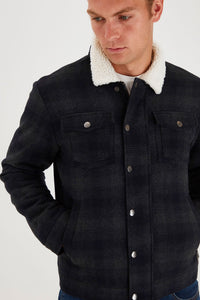 Blend - Wool Blend Sherpa Jacket - Dark Navy