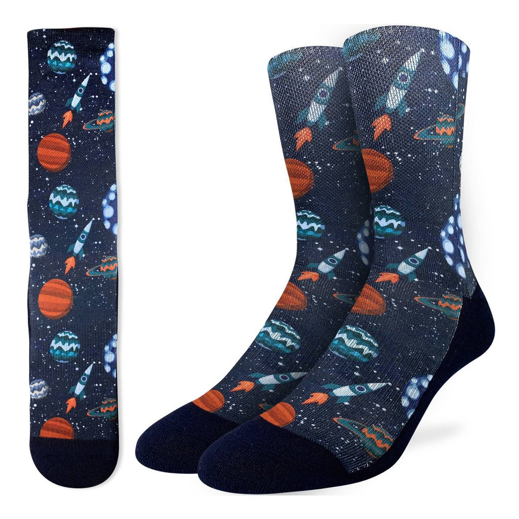Good Luck Sock - Planets & Rockets Active Fit Sock