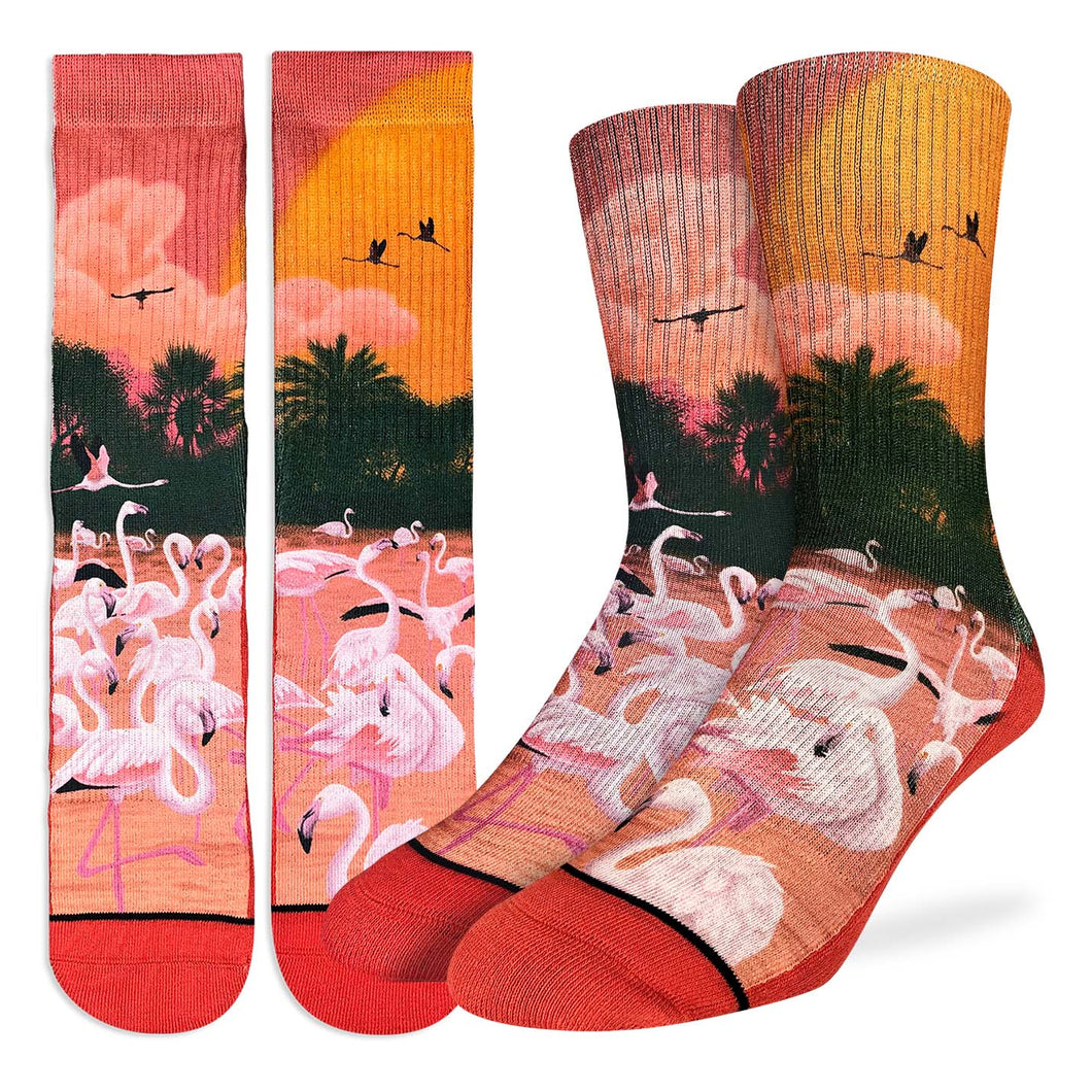 Good Luck Sock - Flamingos in the Sunset Active Fit Socks