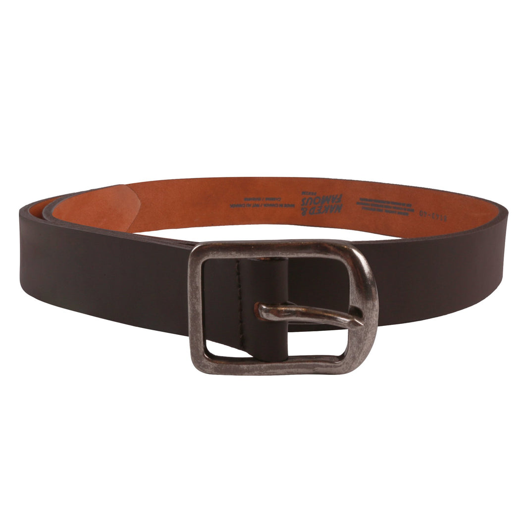 Naked & Famous - Thick Belt 7mm Bovine Leather - Brown