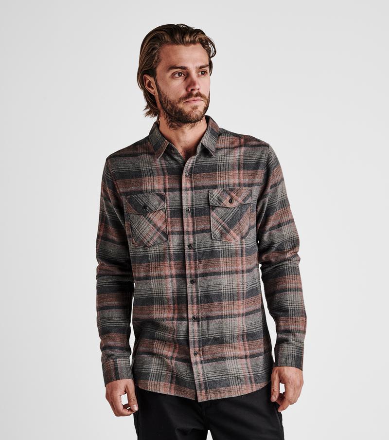 Roark - Kemp Woven Long Sleeve Flannel - Charcoal