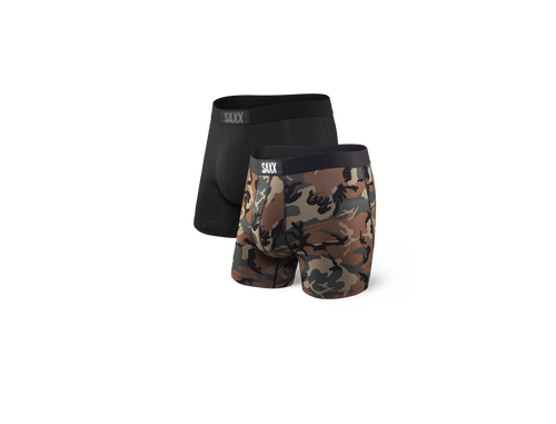 Saxx Vibe Boxer Brief - 2 Pack Wood/Black